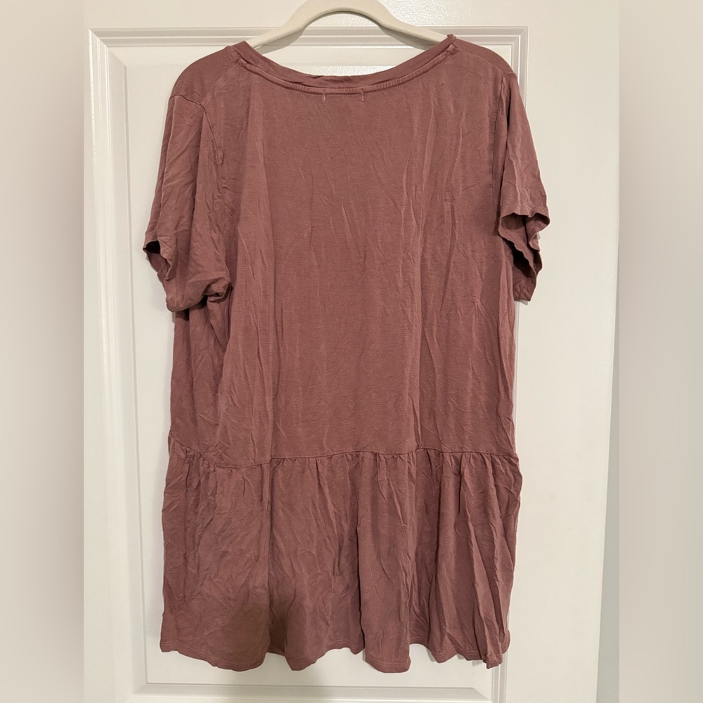 Wonderly Dusty Rose Short Sleeve Top - Picture 2 of 3